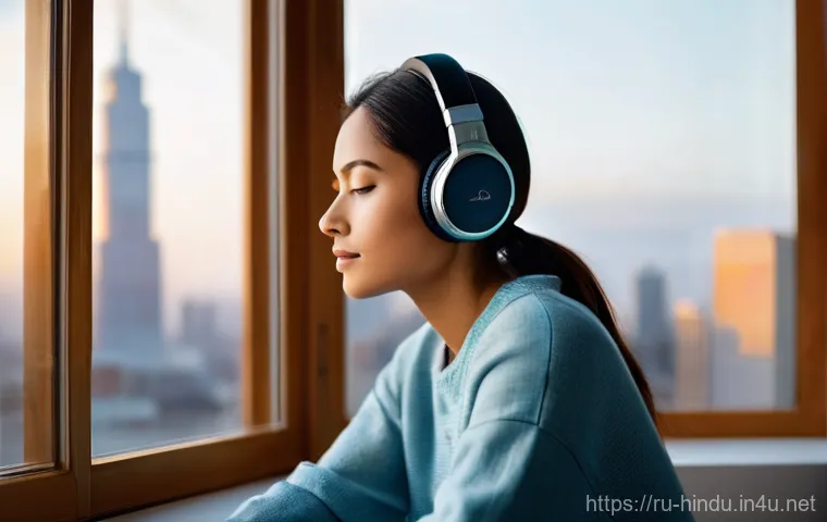 힌두교와 음악 치료 - **Prompt:** A person, gender-neutral and in their 30s, is shown sitting serenely in a full lotus med...