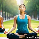 힌두교와 국제 NGO - **Prompt:** A vibrant and serene scene depicting a diverse group of individuals, male and female, of...