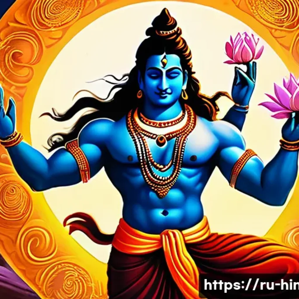 힌두교 시바 신 - **Prompt:** A vibrant, dynamic depiction of Shiva embodying the "Eternal Dance of Destruction and Cr...