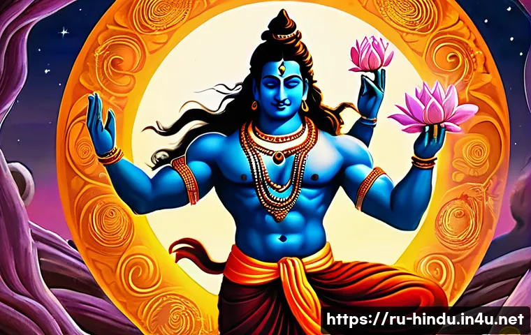 힌두교 시바 신 - **Prompt:** A vibrant, dynamic depiction of Shiva embodying the "Eternal Dance of Destruction and Cr...