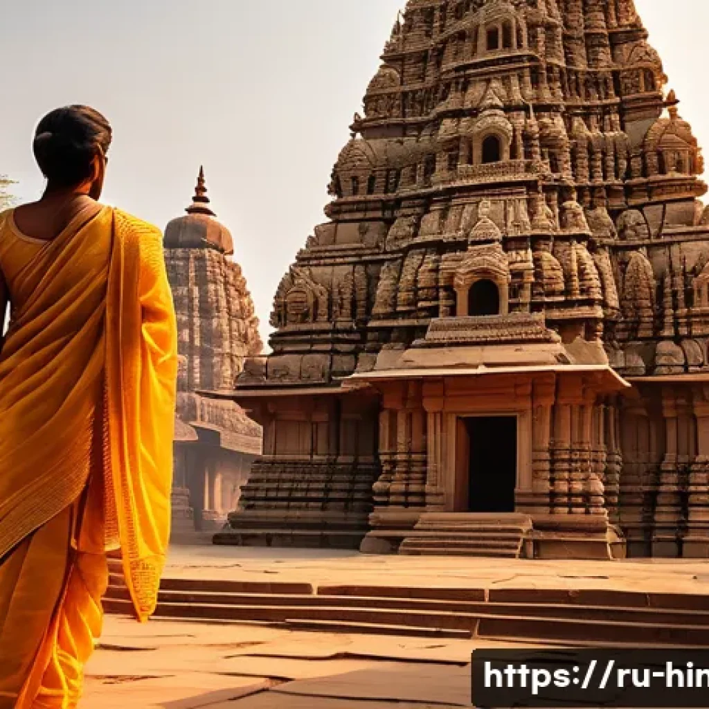 힌두교 신전 건축양식 - **A Majestic Nagara Style Hindu Temple at Dawn**
    A grand and intricate Hindu temple in the Nagar...