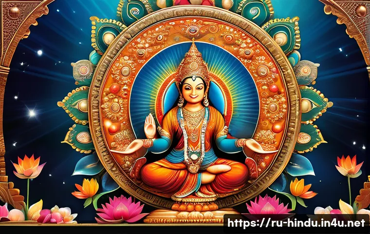 힌두교 브라마 신 - A majestic depiction of the Hindu creator deity with multiple heads and arms, symbolizing omniscienc...