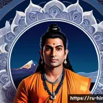Home 19 힌두교와 예술 영화 - A serene and mystical scene depicting a male protagonist embodying the Hindu god Shiva, symbolizing ...